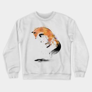 Red Fox jumping into Snow Crewneck Sweatshirt